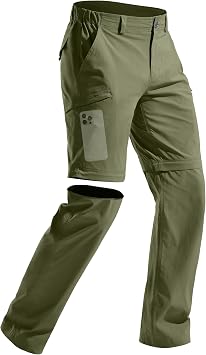 FREE SOLDIER Mens Outdoor Convertible Hiking Pants with Belt Lightweight Quick Dry Tactical Cargo Pants Nylon Spandex