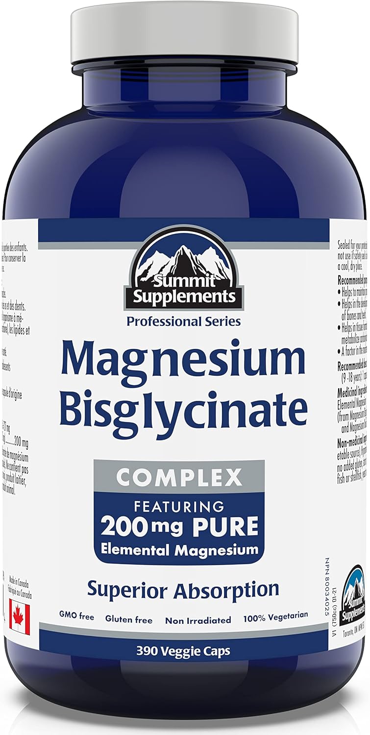 Summit Supplements – Magnesium Bisglycinate Complex 200 mg (390 Count (Pack of 1))