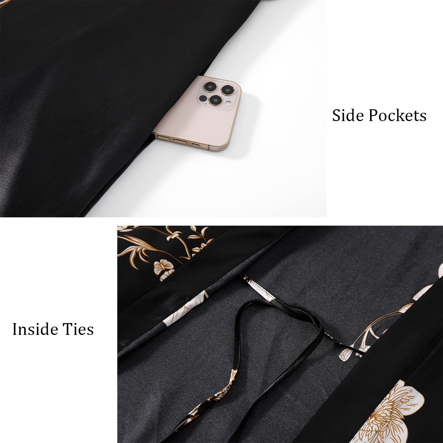 Women's Soft Long Satin Robes Long Silk Robes Full Length Robes Kimonos Silky Bath Robe Dressing Gowns - Image 6