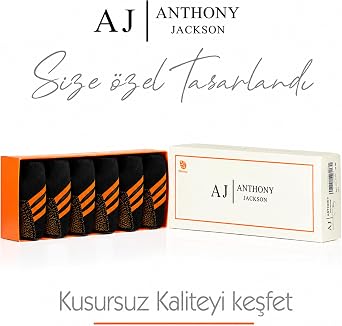 Anthony Jakson 6 Çift Kutulu Bambu Premium Bay - Bayan Spor Desenli Dikişsiz Spor Koşu ve Yürüyüş Çorabı Fabian