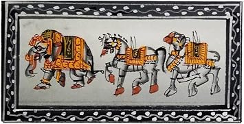 Purpledip Silk Cloth Painting Collectible Indian Miniature Art For Decoration Or For Use As A Greeting Card 12481B