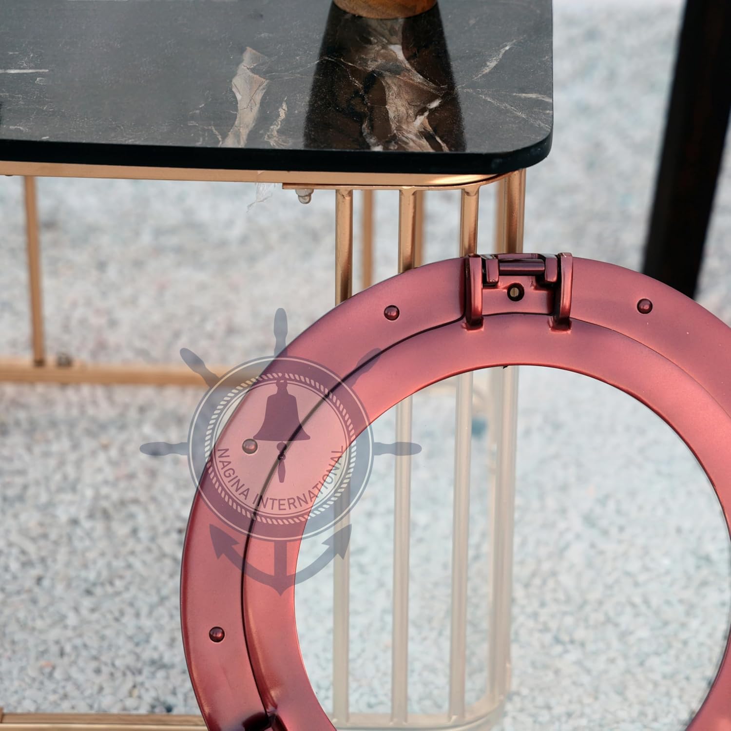 Antique Coke Copper Wall Mounted Nautical Premium Aluminum Vintage Mirror | Ship's Porthole Window | Pirate's Maritime Nautical Themed Decor (10 Inches, Light Antique Window).