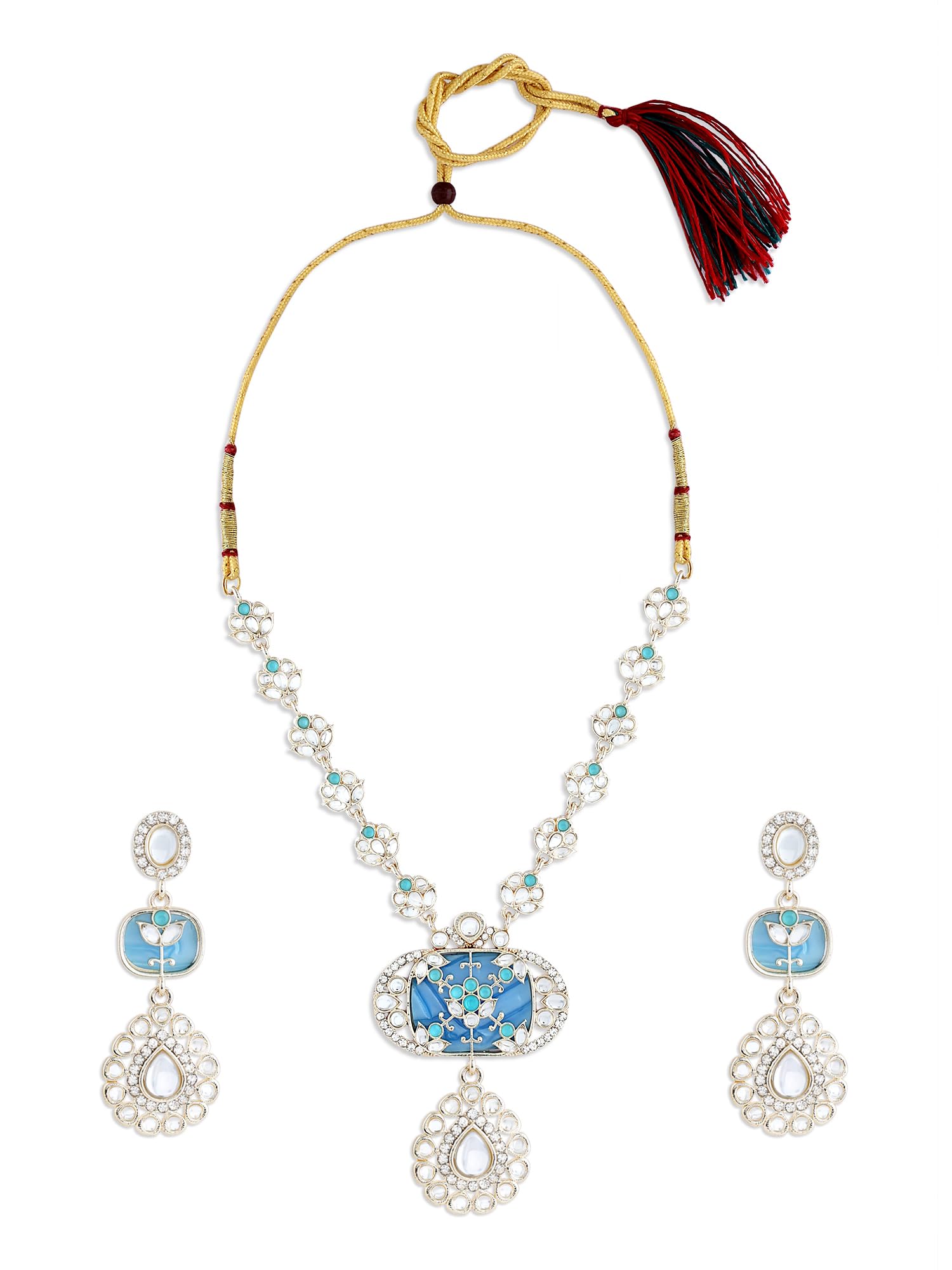 See full amazon price history chart for ZAVERI PEARLS Turquoise Blue Stones Embellished Floral Design Necklace & Earring Set For Women-ZPFK17663 ZAVERI PEARLS Turquoise Blue Stones Embellished Floral Design Necklace & Earring Set For Women-ZPFK17663 (B0CZXWLKZZ) Amazon Price History, Amazon Price Tracker