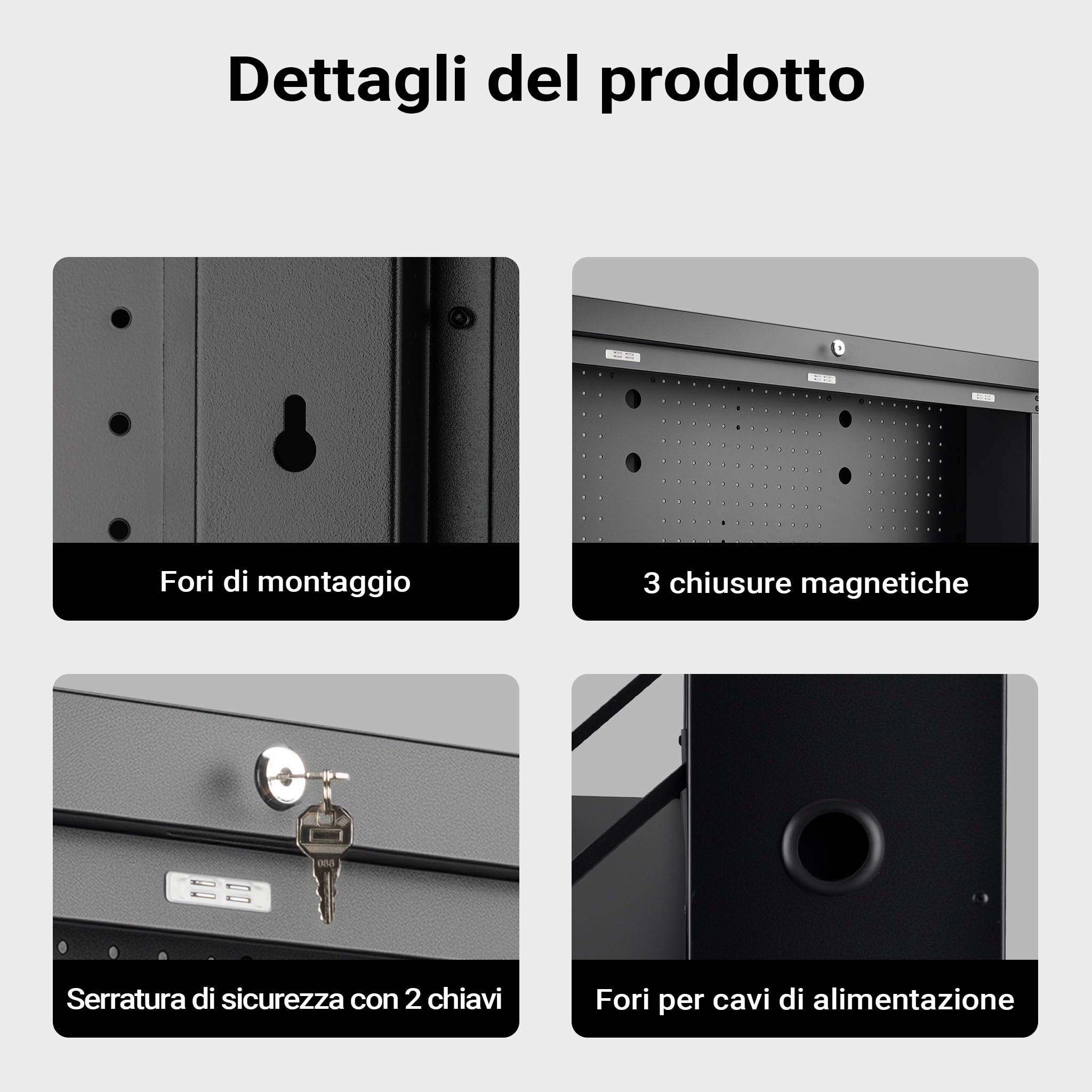 Wiltec Banco da lavoro pieghevole a parete, portata fino a 50 kg, tavolo richiudibile con pannello porta attrezzi forato, in acciaio, 91,2 x 69 x 61 cm, con 2 chiavi, ideale per officine e garage