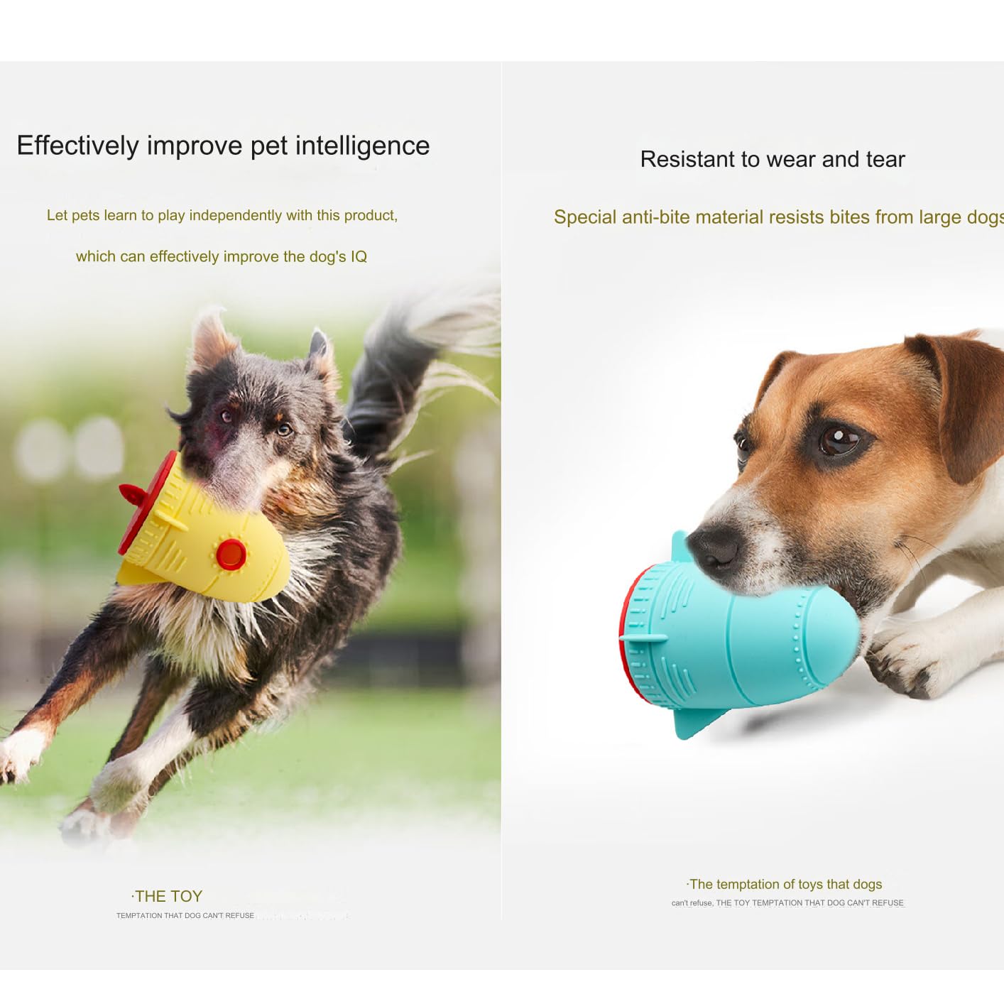 Juguete dispensador de golosinas para perros, juguetes dispensadores de golosinas de goma de cohete, juguetes interactivos para perros dispensadores de golosinas, juguetes para perros para