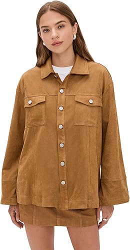 Seven Wonders Women's Monah Faux Suede Jacket, Ochre, L
