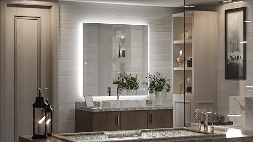 Miniatura 2 de TETOTE - Espejo retroiluminado para baño con luz, botón táctil regulable y función antivaho (horizontal o vertical)