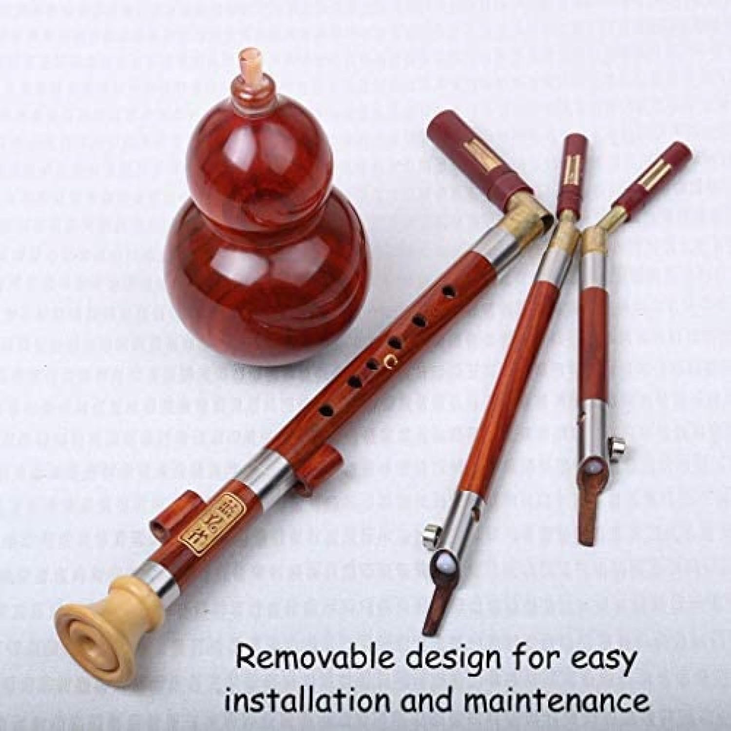 Hulusi, Flet Z Tykwy, Flet Z Dyni Profesjonalny Typ Wykonania Flet Z Tykwy Hulusi Instrument Narodowy Instrument Muzyczny Yunnan Strojenie D/c/b/g/f, Red, C-KEY