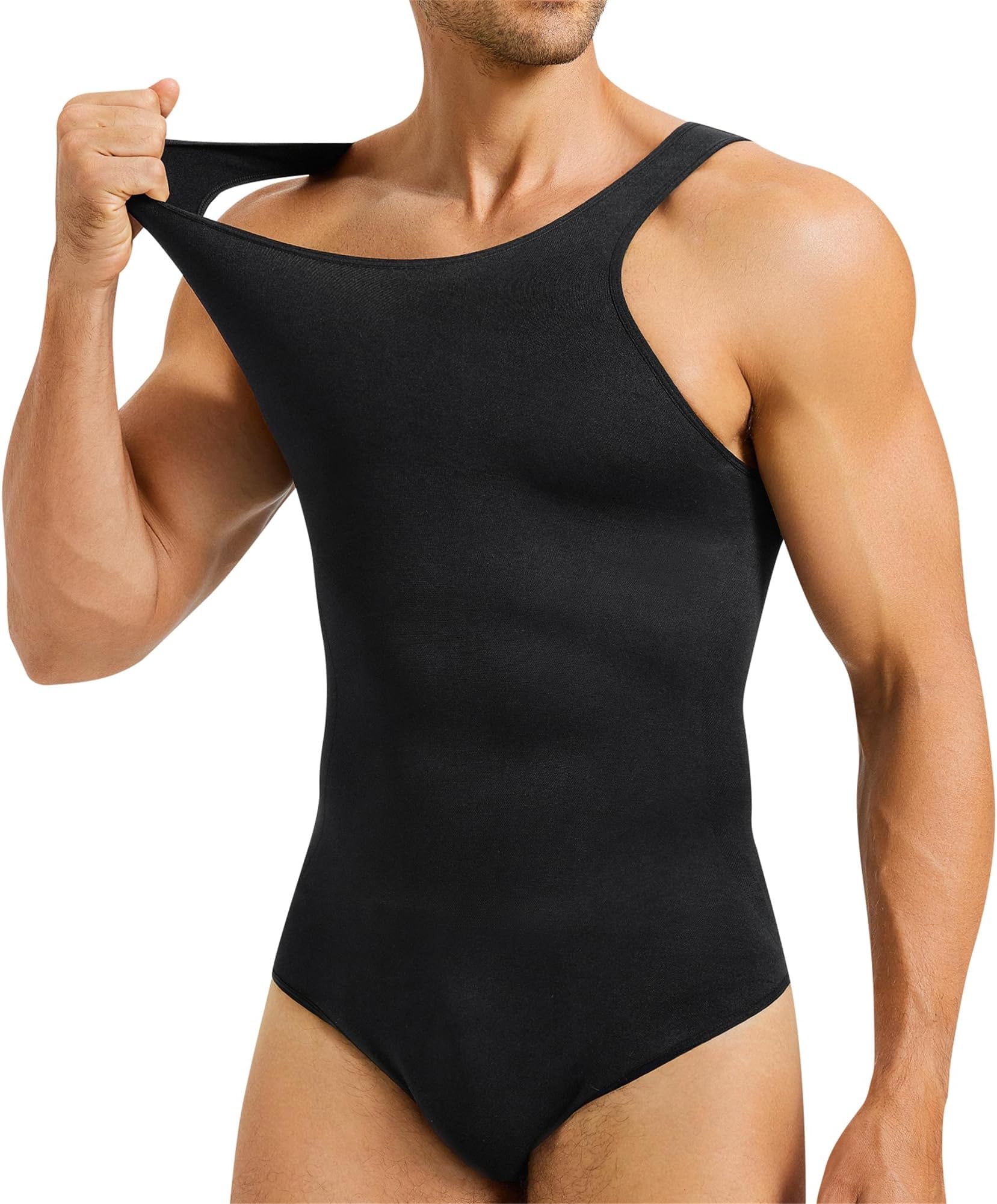 TAILONGMens Shapewear Tummy Control Full Body Shaper Compression Slimming Bodysuit Sleeveless Undershirts Fajas Para Hombres