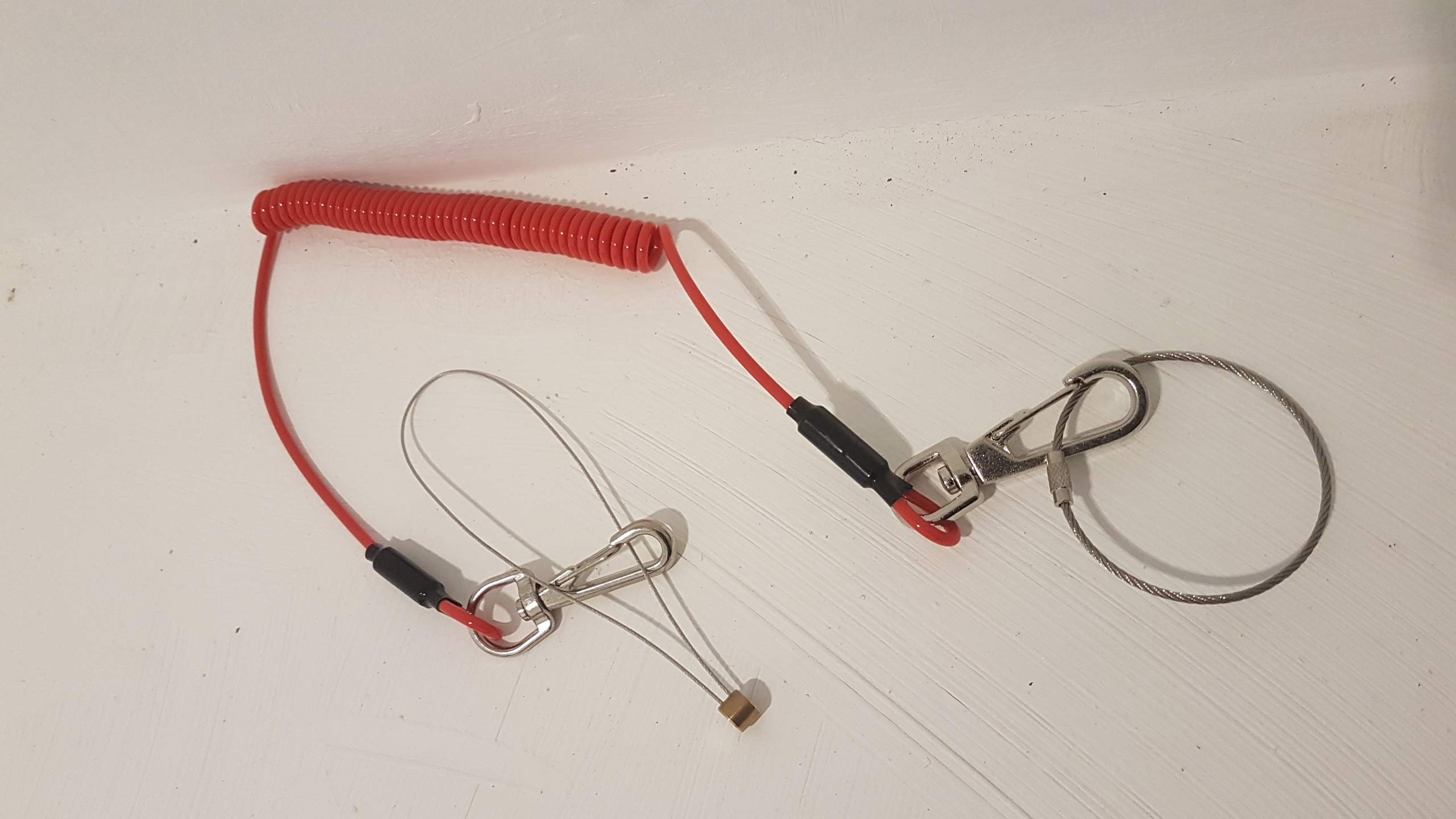 Bbi Ltd Light New Tethered Tools Safety Lanyard 2 Loops With Double Clips Coil Spring Wire - Bbi Heavy Duty 2 Strong Cables