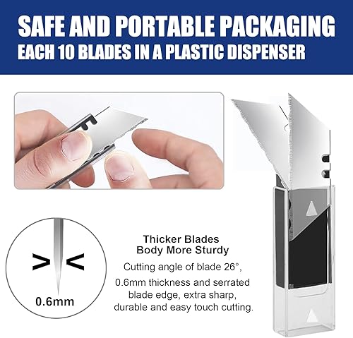 Miniatura 43 de Vickay SK5 - Paquete de 60 cuchillas de repuesto de acero resistente con estuche de plástico, cuchillas de afeitar de tamaño estándar