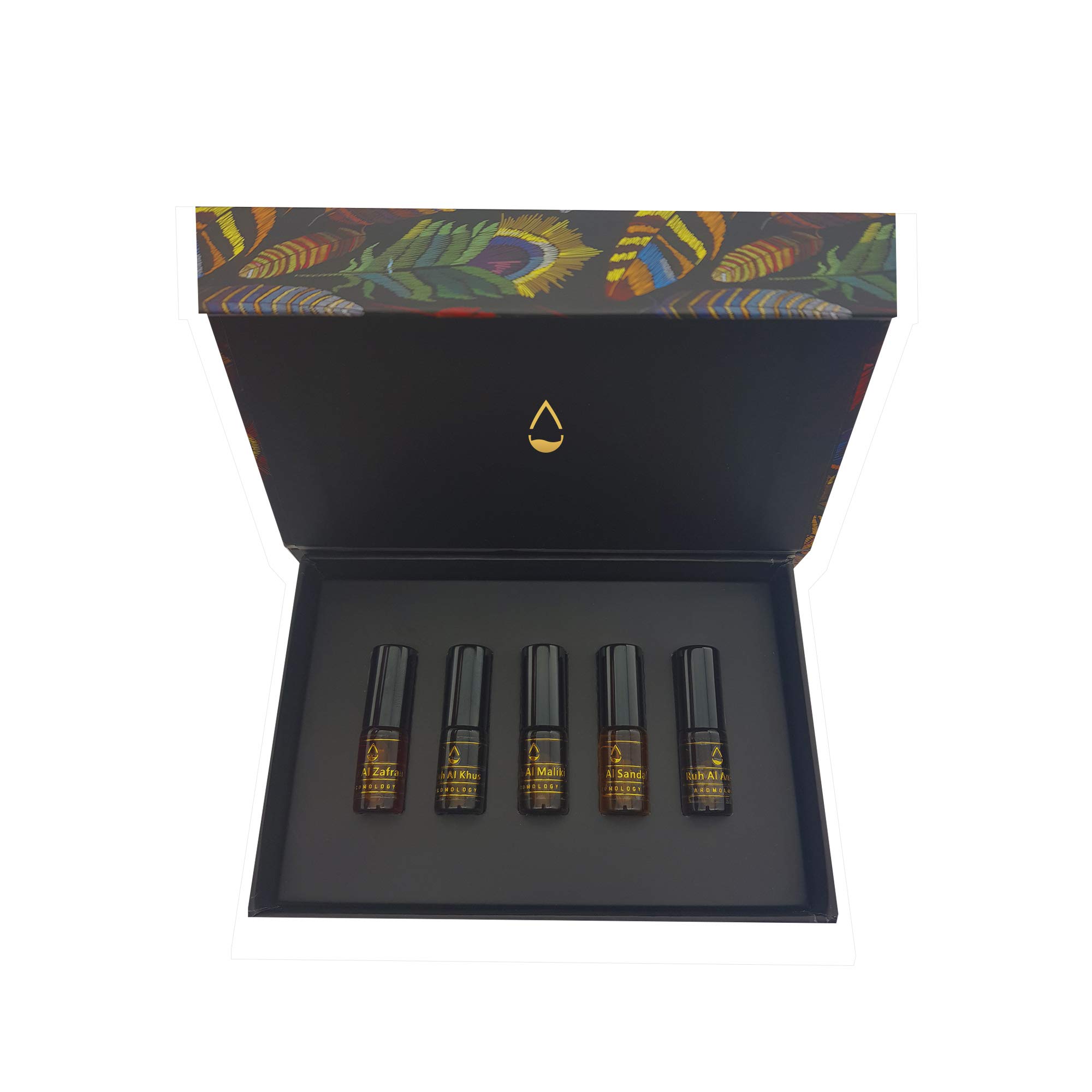 Aromology Perfume Elixir - Ruh Collection - Gift Set of Five 3 ml Roll-On Bottles