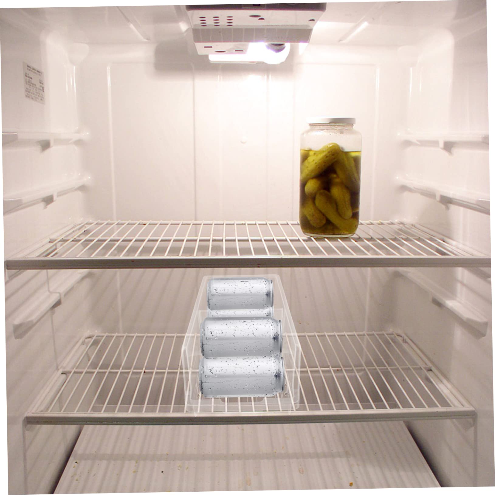Ciieeo Dispensador de Latas para Frigorífico Organizador de Cocina Blanco | Pp, para Alimentos y Bebida en Lata, Identificación Rápida, Ordena el Refrigerador