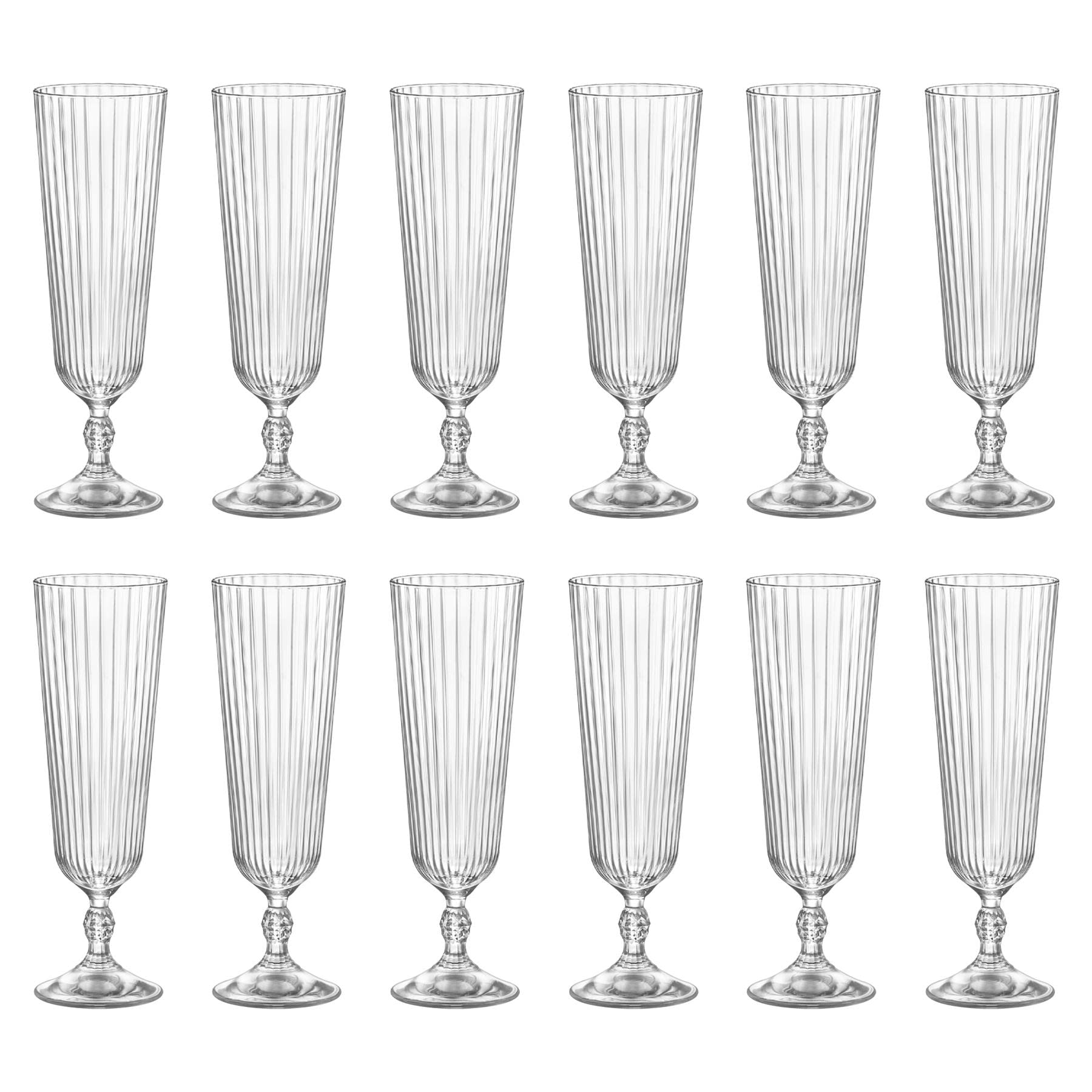 Bormioli Rocco Transparent 12X 275Ml America '20S Sling Cocktail Glasses - Short Stem Stemmed Gin Pina Colada Party Drinking Glass Set Large
