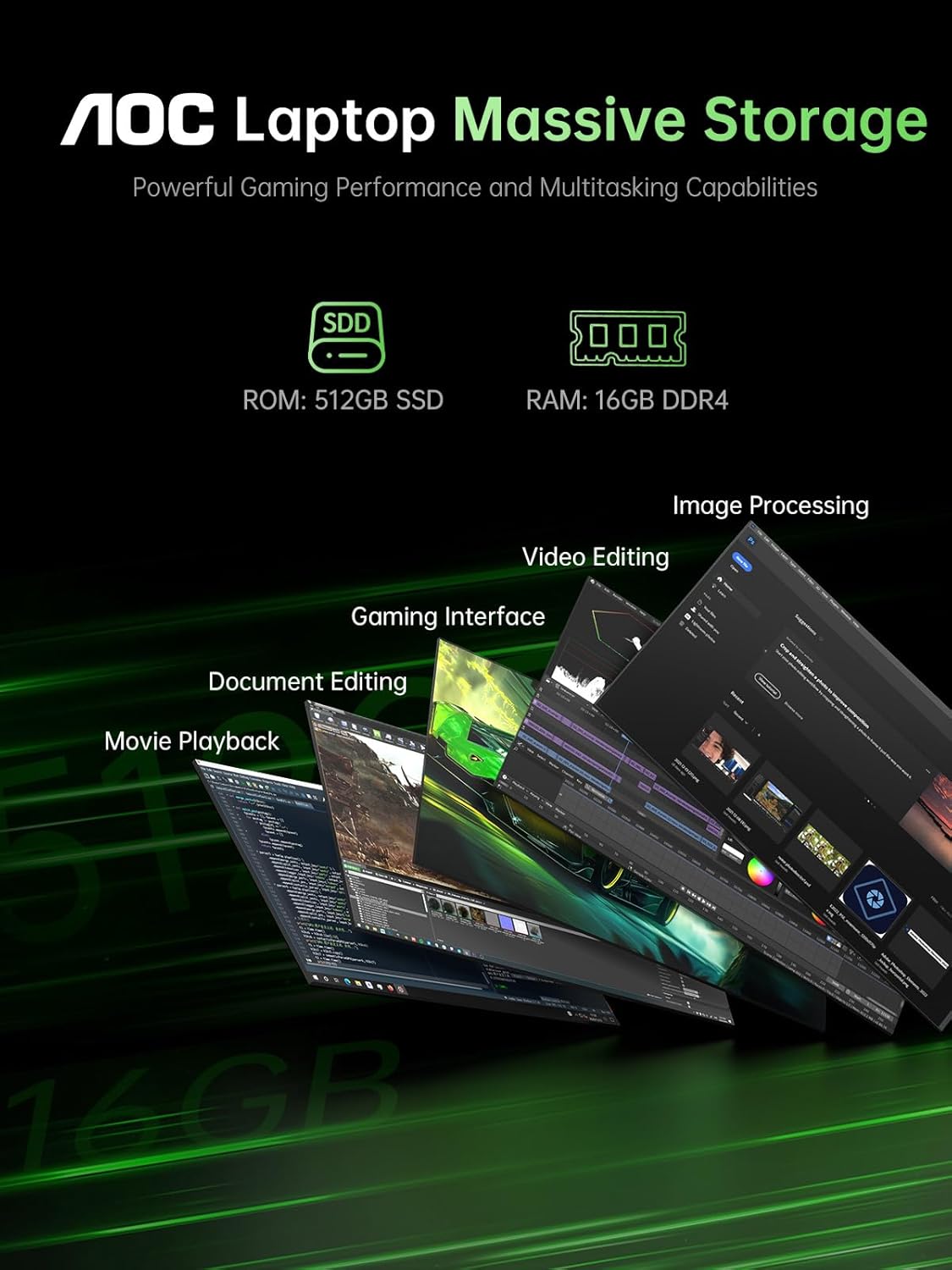 2025 Gaming Laptop with AMD Ryzen 7 5700U Processor(8C/16T, Up to 4.3GHz), 16.1“ FHD Display Laptop Computer with Backlit Keyboard, 16GB RAM 512GB NVMe SSD, WiFi 6, HDMI,... - Image 5