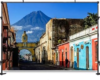 Arch Volcano View Antigua Guatemala Backdrops Photography Backdrops Party Decoration Supplies Durable Photography Background Banner Portrait Studio Booth Photobooth Props 5x7ft Multi 9