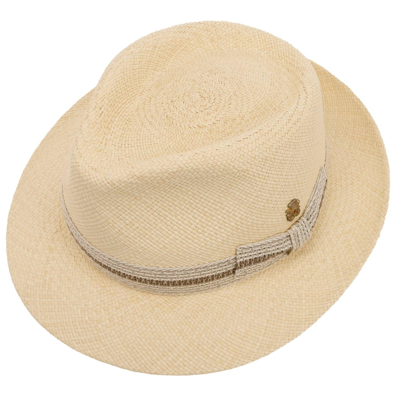 SOMBREROSHOP Pablito Sombrero Fedora Estilo Bogart Paja Panama Proteccion UV 80 Hecho en UE Unisex Primavera Verano