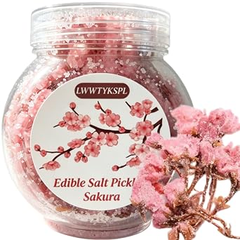 Japanese Pickled Sakura Cherry Blossoms 5.29oz for Tea & Cocktails | Premium Edible Sakura Flowers Preserved In Salt. Authentic Japanese Garnish for Cocktails, Baked Goods, And Savory Dishes.