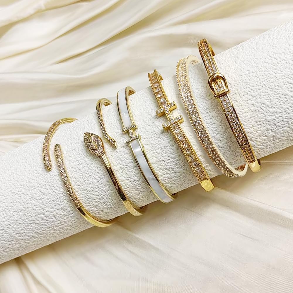 Dainty Bangle Bracelet for Women Personalized Cubic Zirconia Love Bracelets Tiny Waist Oval Bangles Bracelets Gifts for Love - Image 7