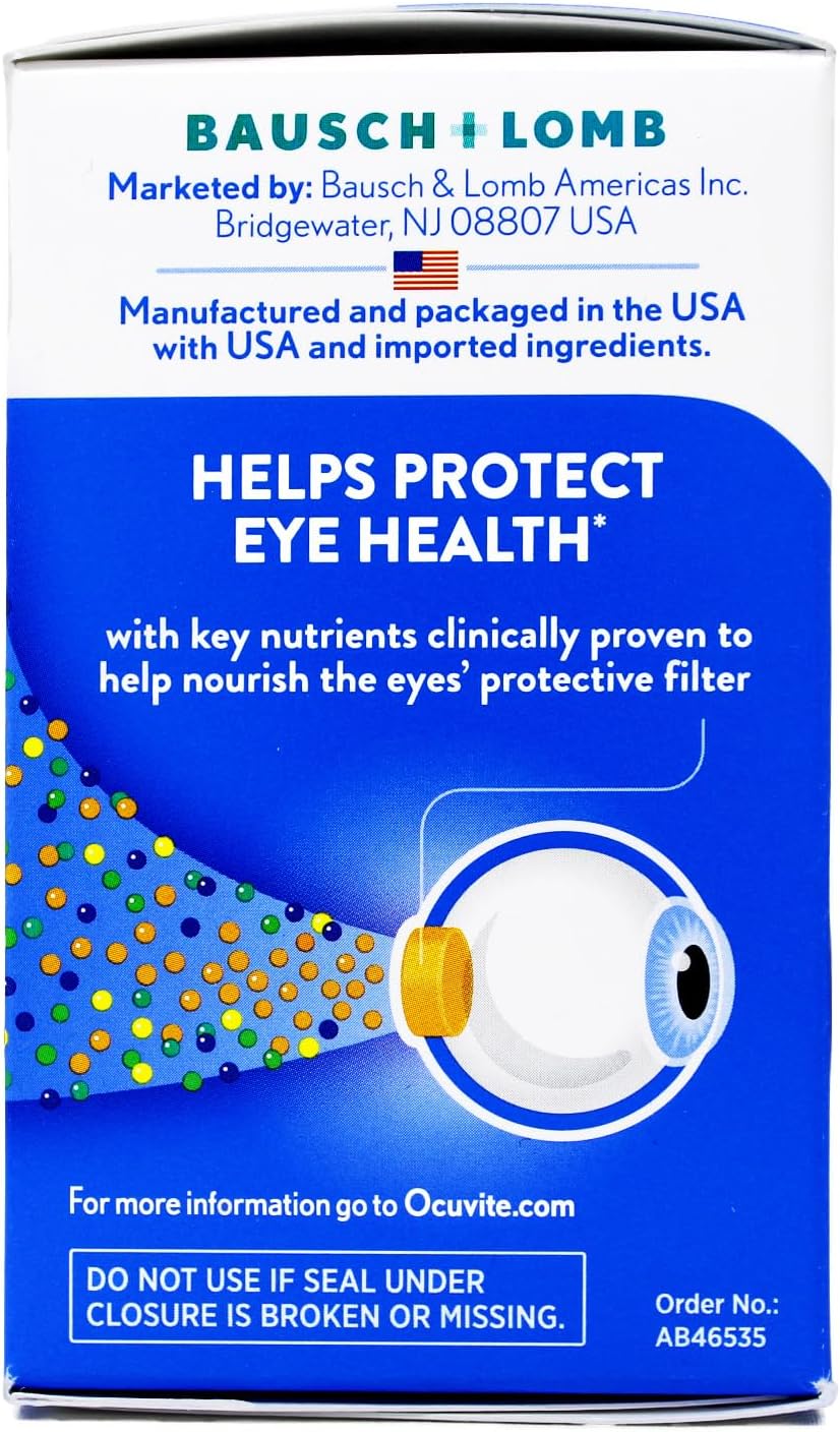 Ocuvite Eye Health Supplement with Vitamin D, Mini Softgels, 30 Count (Pack of 2)