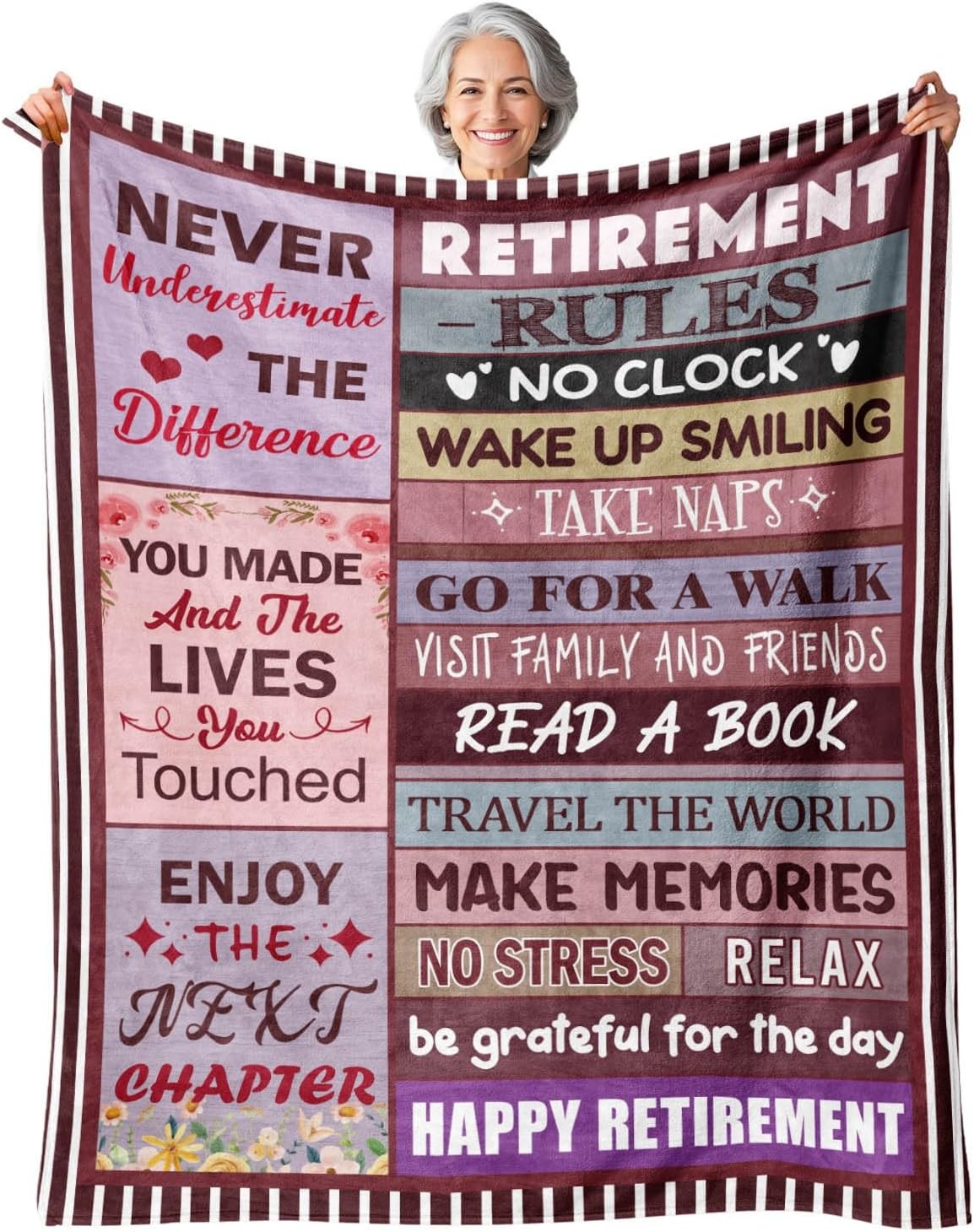 Retirement Gift for Woman - Retirement Gifts for Women Men 2026 - Happy Retirement Gifts for Women Mom Teacher Nurse Coworker Retirees - Happy Retirement Party Decorations - Retirement Blanket 50"X60"