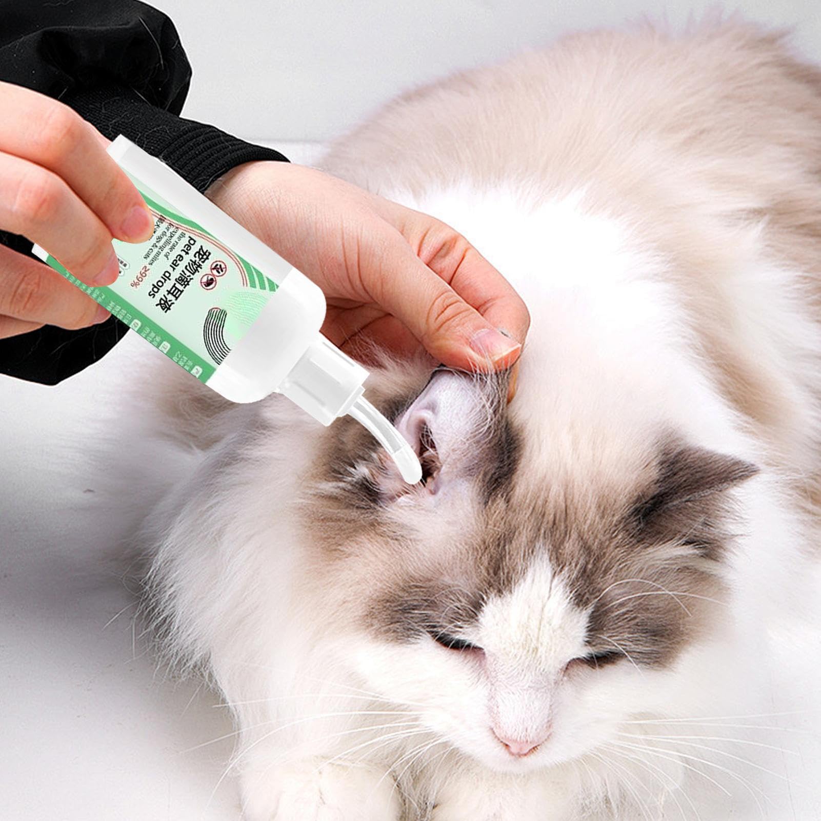 Gotas Óticas para Gatos,Solución Limpiadora para Oídos | Líquido Relajante De 60ml Control Olores Reduce Suciedad Cera Lavado Cachorros Garrapatas