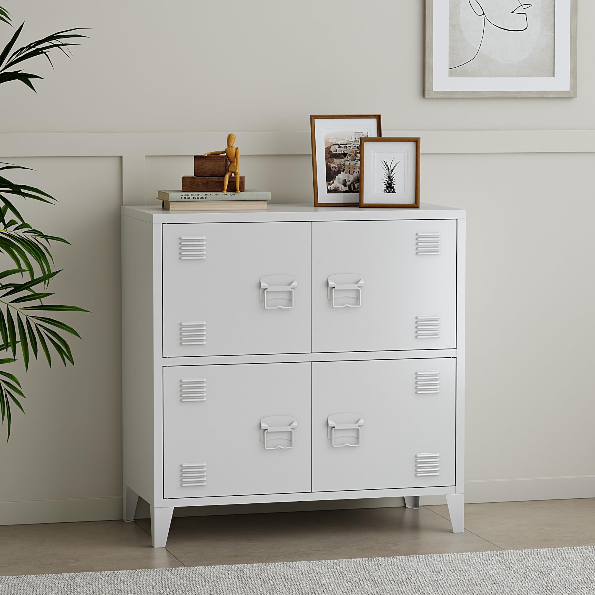 PARLA - Armoire moderne 6 étagères - 180x74x35cm - Meuble de rangement - Armoire bureau