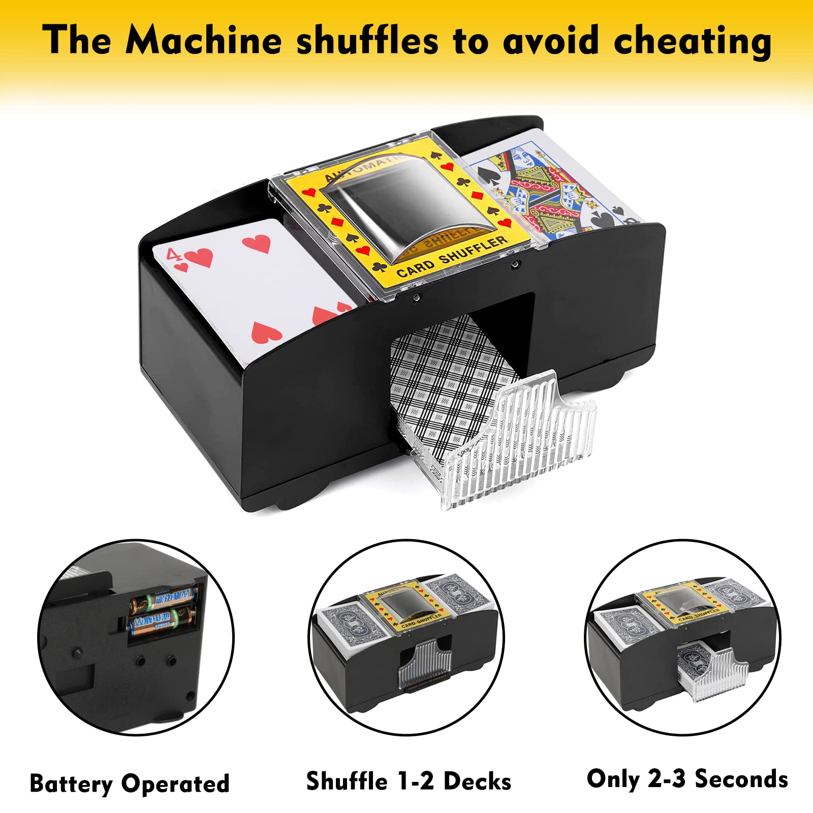 Mischiatore Di Carte Automatico ZAKVOP - Per Poker, Blackjack, UNO | Mescola 2 Mazzi In Secondi, Alimentato A Batterie - Foto 5