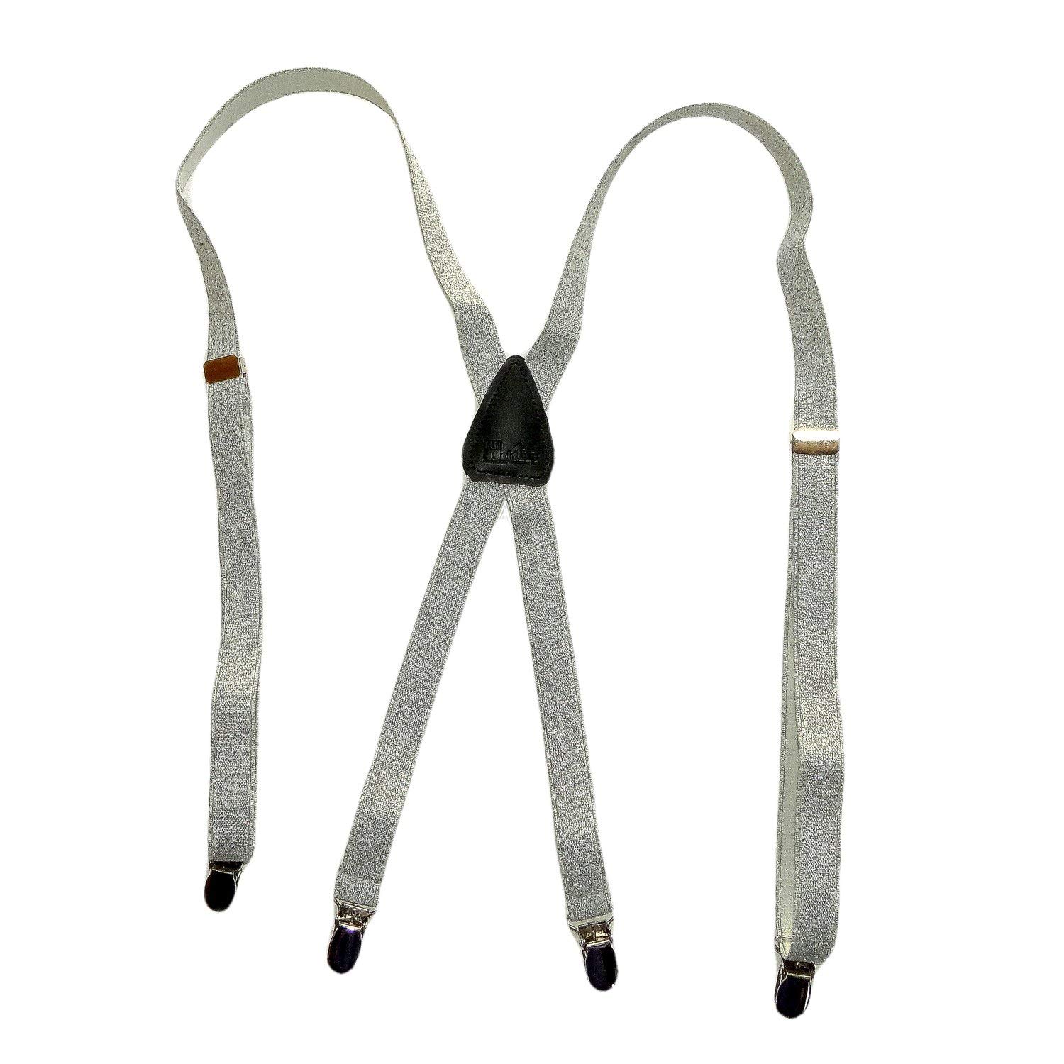 Holdup Urban Silver Glitter X-back Girls Suspender with silver No-slip Patented Clips