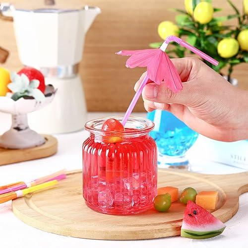 Miniatura 4 de 100 popotes para paraguas, bebidas, cócteles, para verano, para fiesta en la playa hawaiana, pajitas tropicales, decoraciones de bebidas,