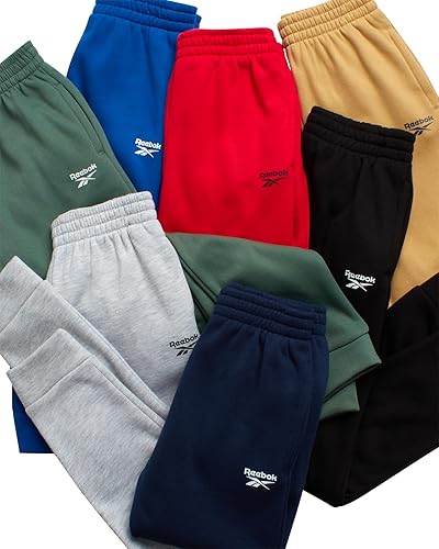Miniatura 6 de Reebok Pantalones deportivos para niños, paquete de 2 pantalones deportivos de forro polar con cintura elástica para niños pequeños y niños