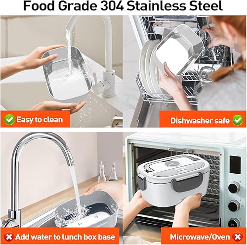 Miniatura 5 de APSARAS USA Fiambrera eléctrica de 60-80 W calentador de alimentos para adultos, 1224110 V, calentador de almuerzo portátil mejorado para