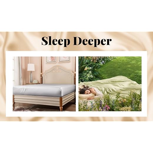 PROMEED Silk Fitted Sheet & Sleep Aid Quilt Bundle for King Size Bed
