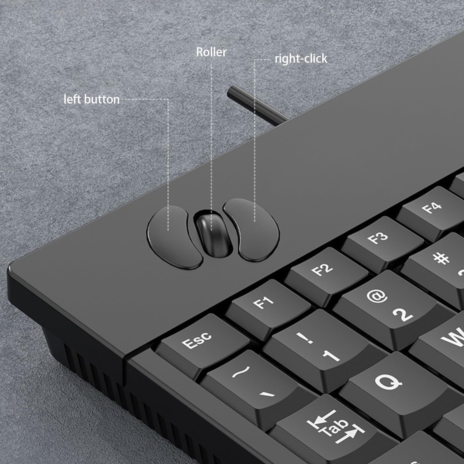 Générique Fils USB industriels Claviers 88 Touches Souris trackball intégrée Conception étanche pour systèmes Claviers USB industriels étanches avec trackball