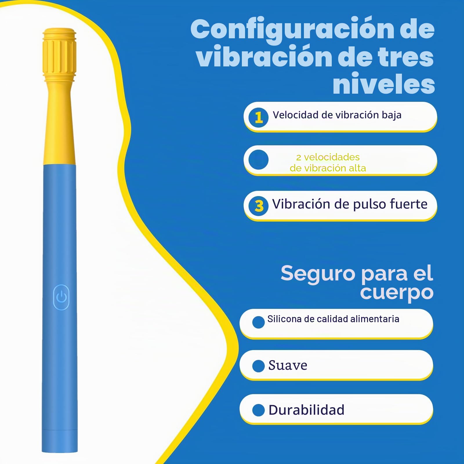 Kit de estimulación sensorial oral con 6 cabezales texturizados suaves para terapia del habla y apoyo a la alimentación, fuerza muscular y mejora de la fonación, color azul