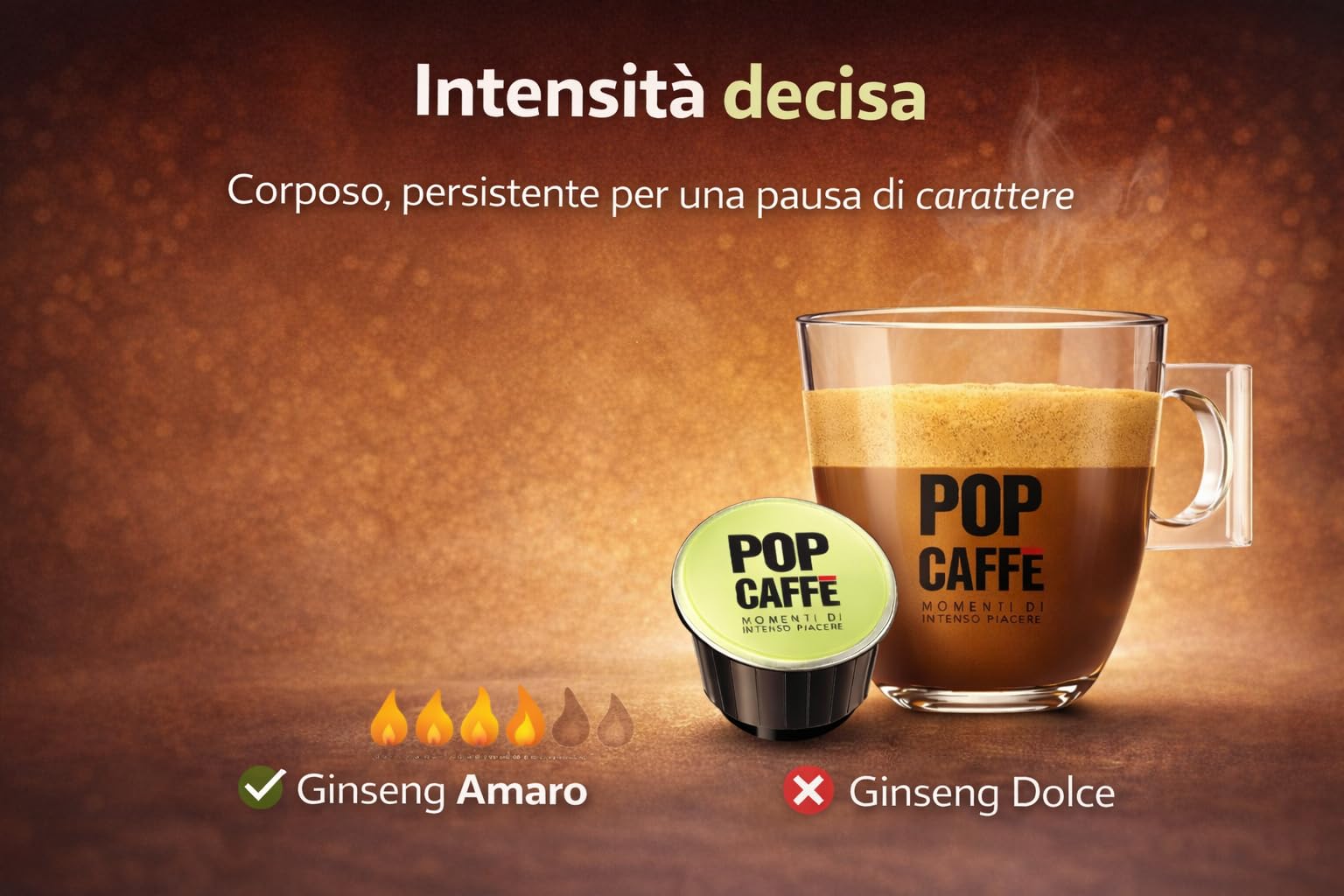 PopCaffè E-Gusto Ginseng Amaro – 96 Capsule Compatibili con NESCAFÉ Dolce Gusto – Caffè al Ginseng Intenso e Senza Zucchero – Confezionate in Atmosfera Protettiva
