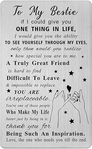 Gezxin Tarjeta de mejor amiga para mujeres y mujeres, tarjeta de cumpleaños de amistad, regalo para mi mejor amiga para adolescentes, regalos de