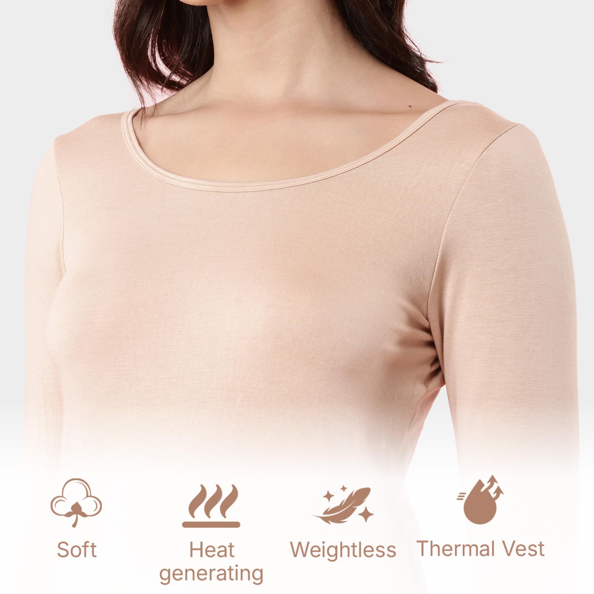 Enamor Maglia termica ultra leggera da donna con trattamento antisudore e finitura antimicrobica, TH05
