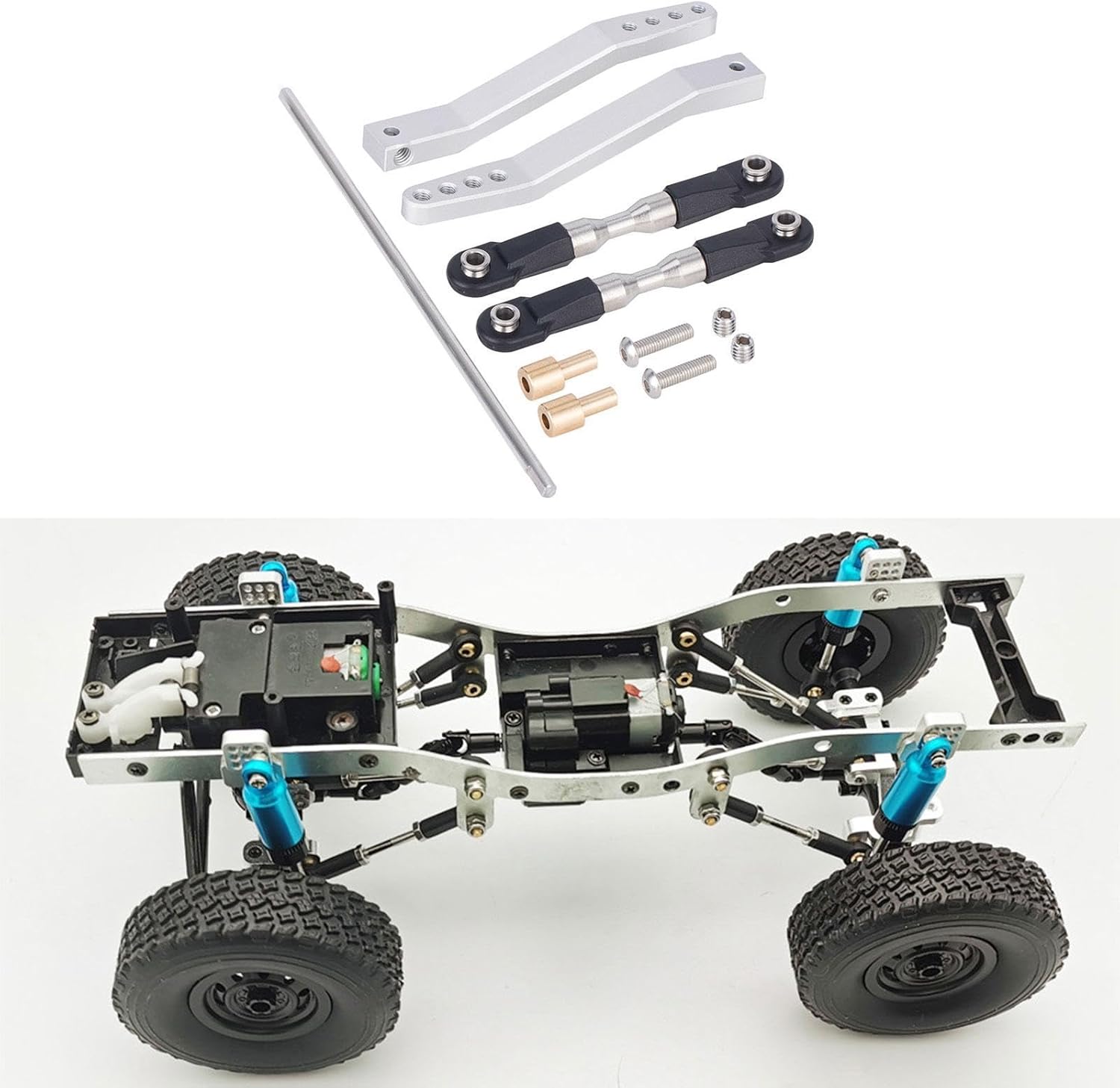 1/10 RC Car Anti Sway Bar Metal Rear Sway Bar Upgrade Anti Roll Set for Yeti -10 RC Hobby Car Vehicles Trucks DIY Accessories Silver
