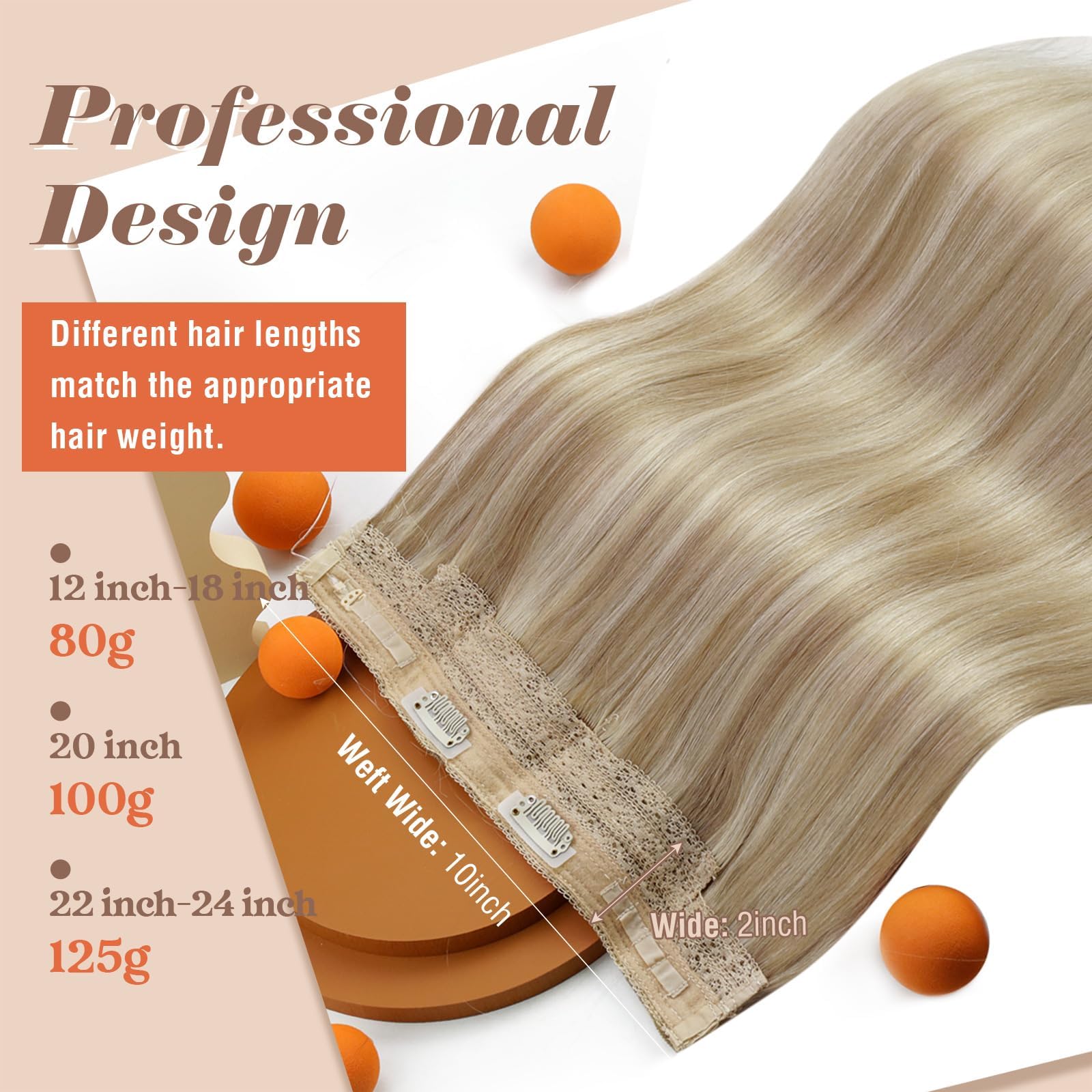 Sunny Hair Sunny Hair Wire Hair Extensions for Women 16inch Straight Fish Line Human Hair Extensions Invisible Wire Extensions Easy to Apply Dark Ash Blonde Highlights Golden Blonde 85g in use