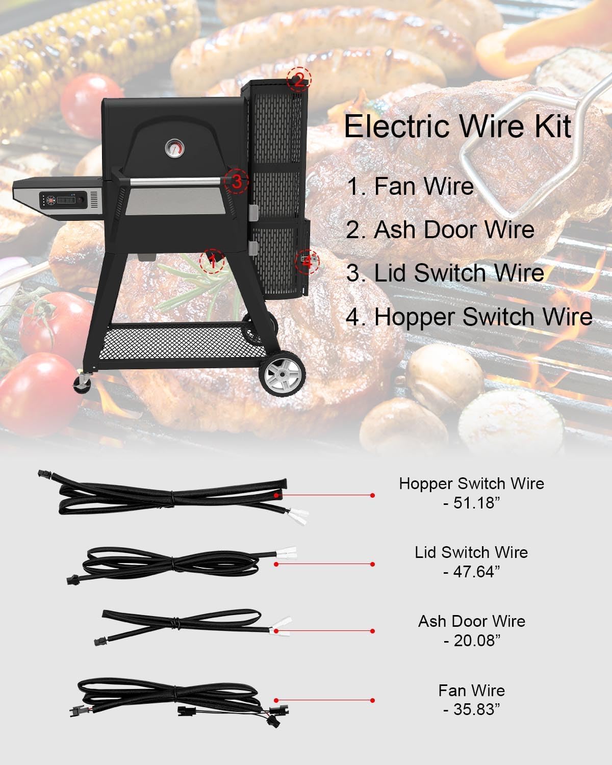 Fan and Lid/Door Switch Fit for Masterbuilt Gravity Series 560 800 1050 Digital Charcoal Grill and Smoker Combo Replace 9904190041, 9904190045
