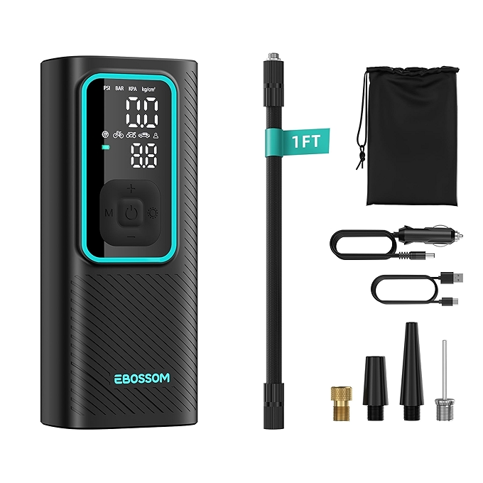 车用便携式充气泵I7 Pro充气泵带压力显示