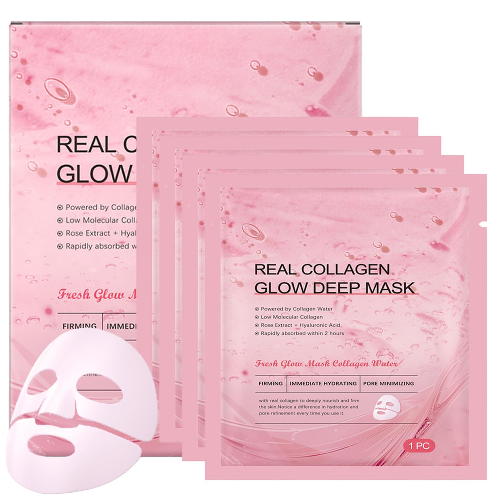 Colgan Mask Collagen Face Mask, 4PCS Deep Hydration Coll agen Glow Deep Masks ...