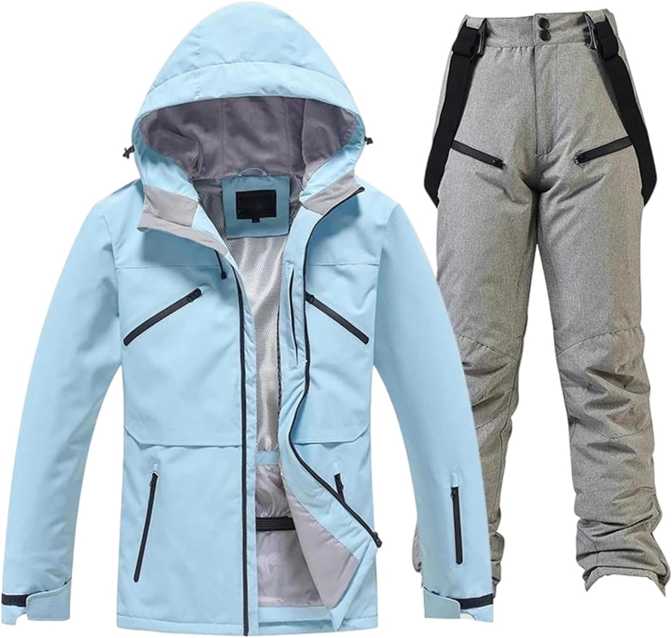 Men’S And Women’S Ski Suit Set – Wind-Proof Snow Jacket And Pants Outdoor Snowboarding Snowsuit Two-Piece Set