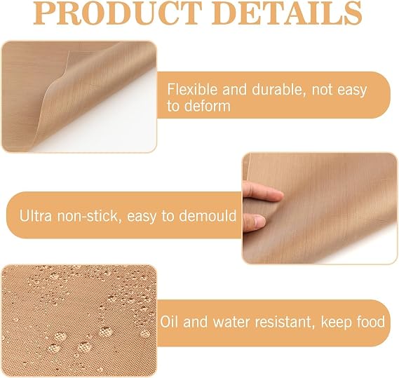 4 PCS Teflon Sheet, Heat Press Teflon Sheets 16x20 PTFE Heat Transfer Paper Reusable Non-Stick, Resistant Crafting, Baking, Ironing, DIY Projects, Iron Protector, and Non-Stick Oven Liner