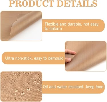 4 PCS Teflon Sheet, Heat Press Teflon Sheets 16x20 PTFE Heat Transfer Paper Reusable Non-Stick, Resistant Crafting, Baking, Ironing, DIY Projects, Iron Protector, and Non-Stick Oven Liner