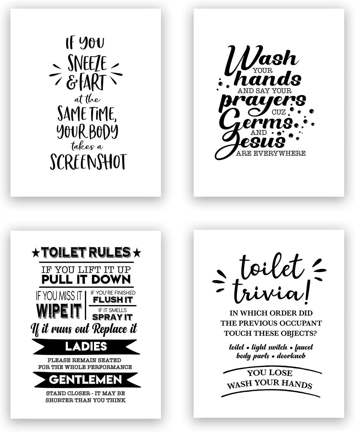 Buy Funny Bathroom Wall Art 13 Sets Available Set Of 4 Quotes