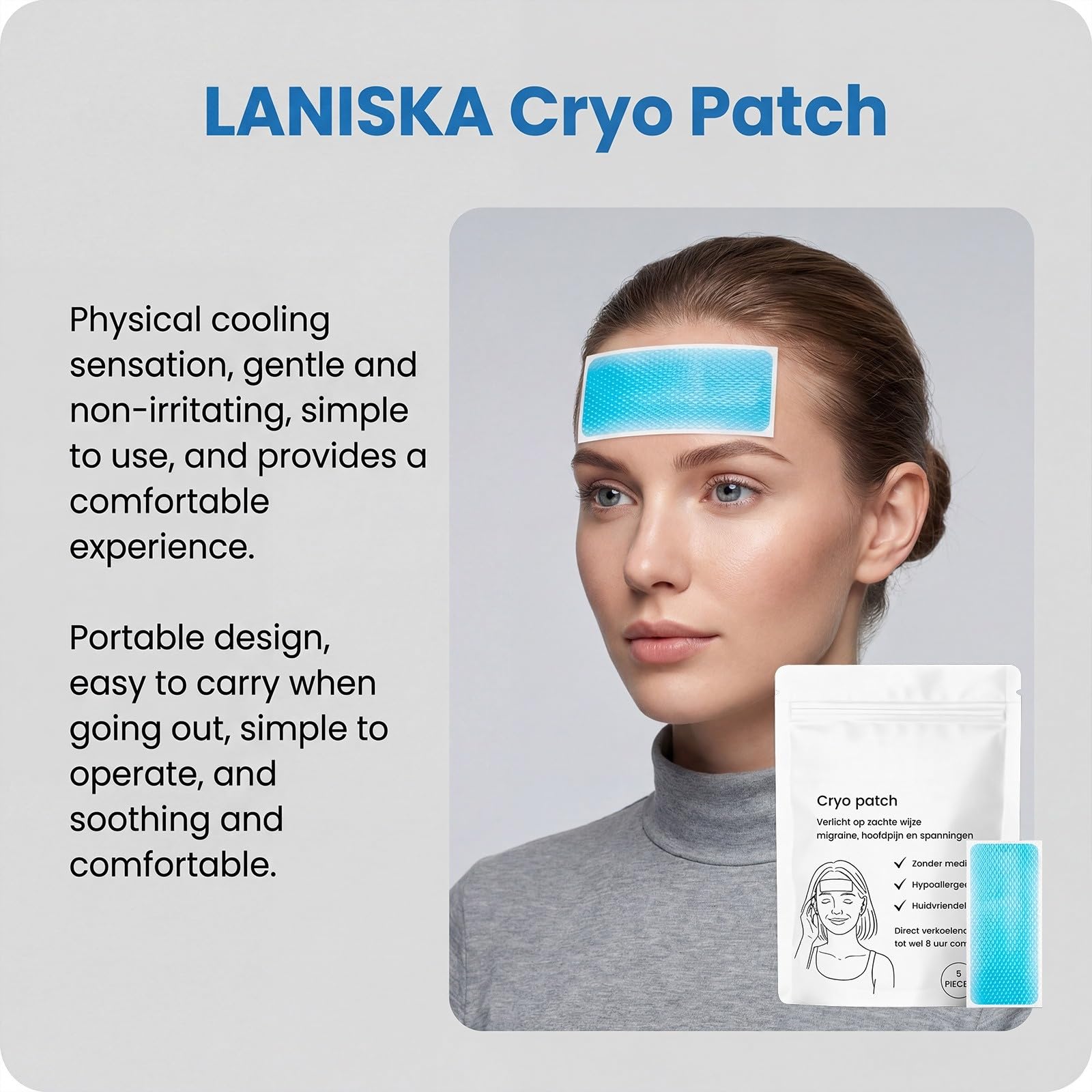 Patch Rinfrescante Frontale - Patch Testa Comfort Freschezza 5 pezzi | Patch rinfrescante frontale - sensazione di freschezza immediata, ipoallergenica, 5 pezzi