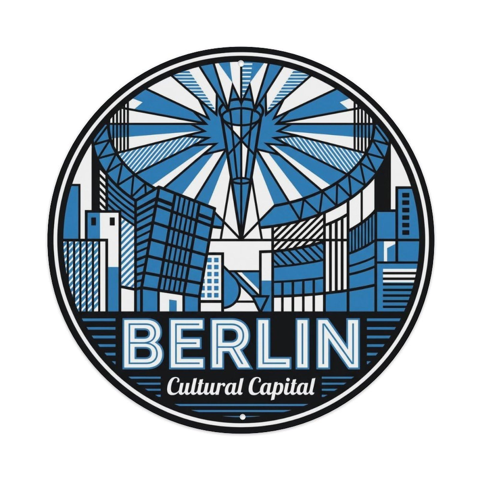 Vintage Travel Berlin Germany Innovation Metal Tin Sign