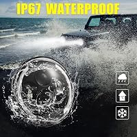 Kairiyard 7 Inch LED Fényszóró 100W 10000LM Angel Eyes 4 Módú Offroad Lámpa Wrangler Hummer 6